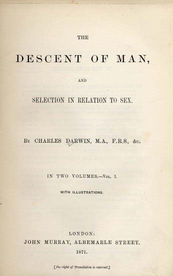 the descent of man and selection in relation to sex