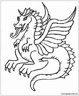 Flying Dragon Pages Coloring Color sketch template