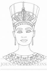 Coloring Egyptian Pages Printable Nefertiti Queen Adult Egypt Ancient Book Drawing Adults Drawings Colouring Arte Printables Kids Stencil Instant Color sketch template