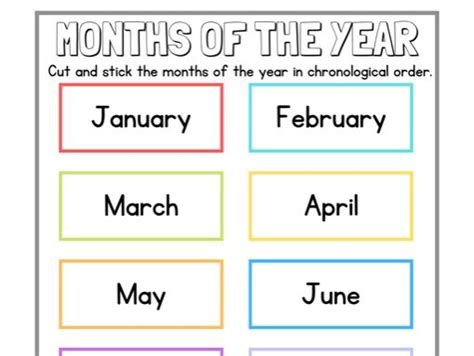 months   year colour teaching resources