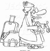 Auntie Cartoon Vector Coloring Happy Luggage Outline Greeting Her Suitcase Open Drawing Granny Ron Leishman Getdrawings Royalty sketch template
