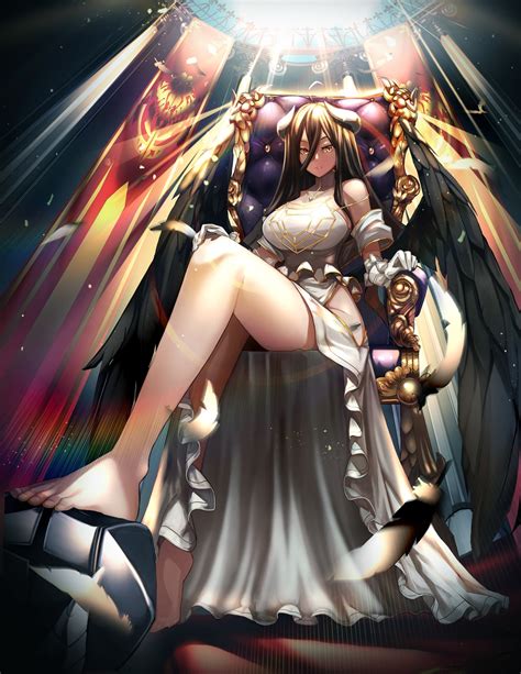 btraphen overlord albedo overlord dress feet horns wings 376029 yande re