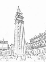 Venice Campanile San Coloring Marco Pages Drawings Obtain Depending Card Use sketch template