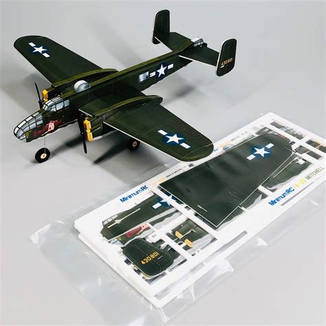 minimumrc   mitchell bomber mm wingspan micro ch rc airplane kit