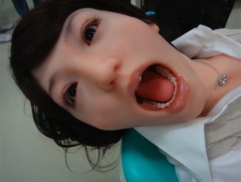 japanese dental school unveils new life like practice robot with love doll skin and mouth