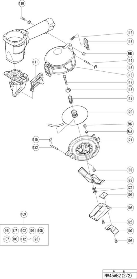 hitachi   coil nailer nvab spare parts