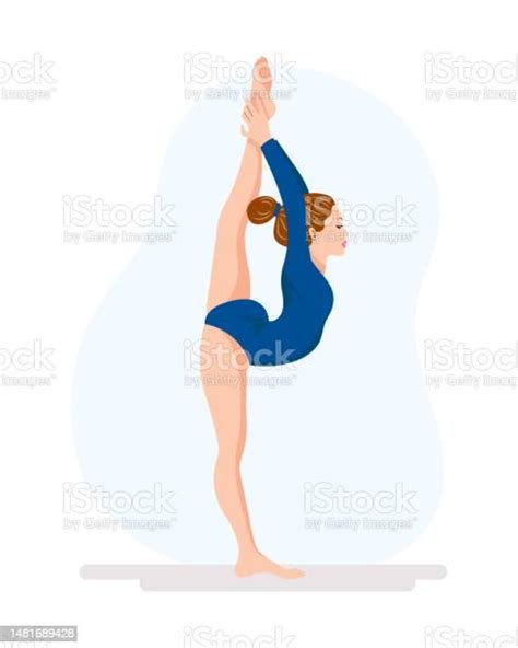 girl gymnast ballerina the girl does a gymnastic exercise stock