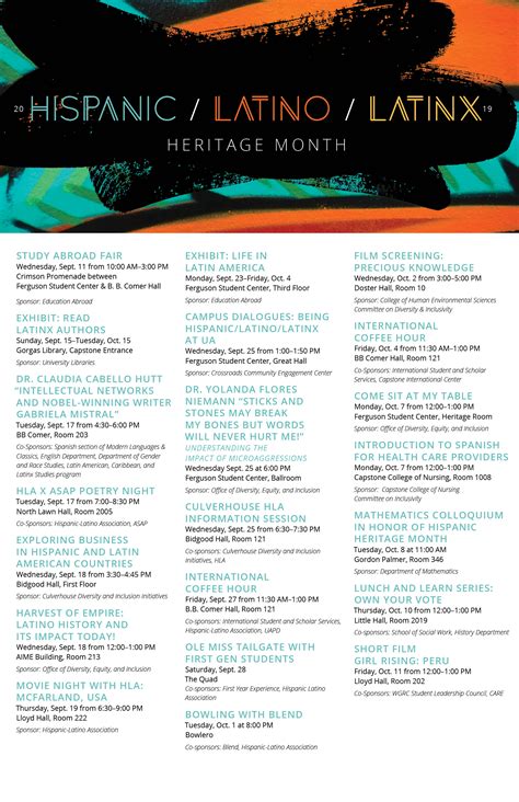 Hispanic Latino Latinx Heritage Month Offers Events For Everyone