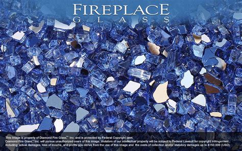 Electric Blue Reflective Crystal Fireplace Glass Fireplace Glass