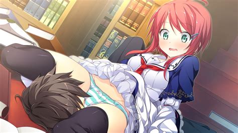 blush book dress game cg girls be ambitious green eyes mtu navel panties red hair score seifuku