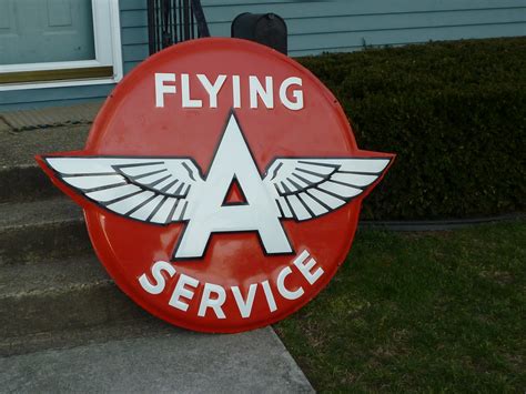 flying  porcelain gas station sign obnoxious antiques
