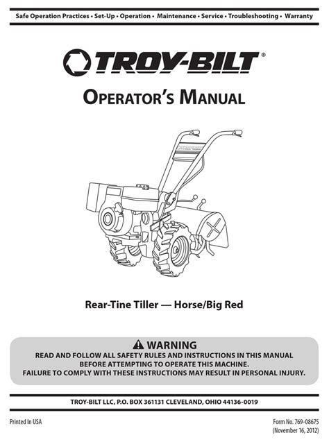 troy bilt big red operation manual   manualslib