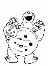 Coloring Monster Cookie Pages Trick Treat sketch template