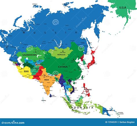 politische karte von asien lizenzfreie stockbilder bild