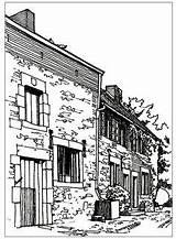 Coloring Architecture Pages France Houses Typical Adults Living Coloriage Dessin Croquis Books Adult Sketch Choose Board sketch template
