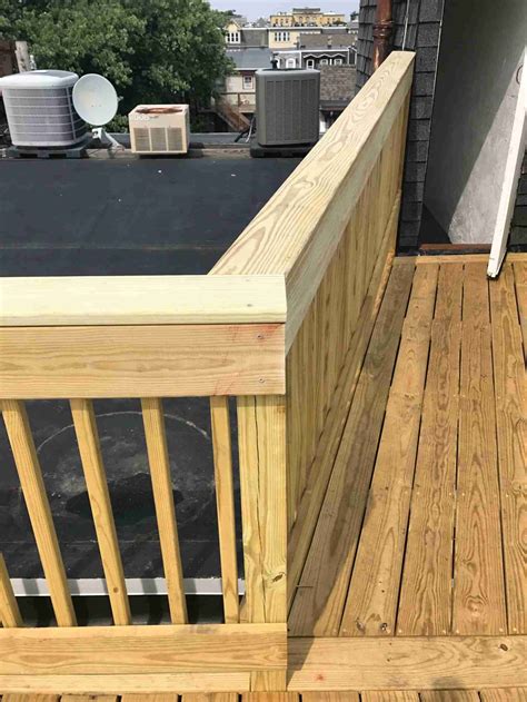 wood decking railings  roof patio roof hub