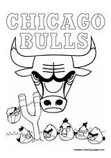 Coloring Pages Bulls Chicago Nba Basketball sketch template