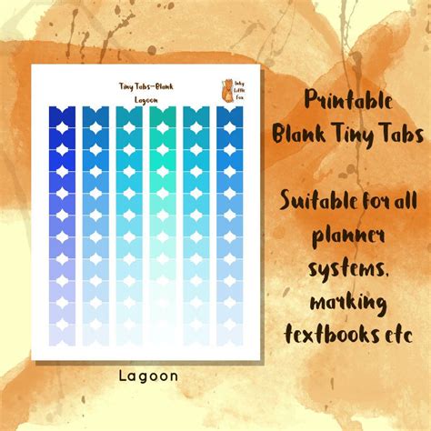 printable small blank planner tabs scrapbook tabs bullet journal