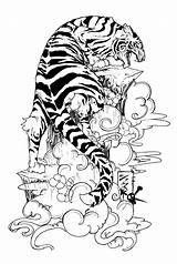 Tattoos Henna Harimau Oscuro Thigh Paintingvalley Tigre Vamos Thebodyisacanvas Photoscape sketch template