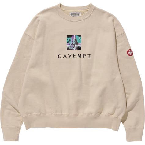 cav empt cav empt ss embroidery heavy crew neck light yellow grailed