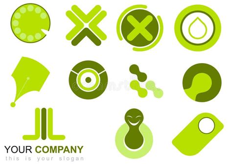 set  green icons stock vector illustration  abstract