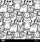 Doodle Gatti Gattini Stampe Cuccioli Libri Kittens Gatto Stampare Alamy sketch template