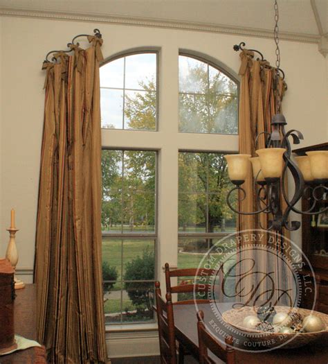custom drapery designs exquisite couture details arched window treatments arched windows
