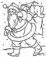 Coloring Claus Santa Pages Big Carrying Bag sketch template