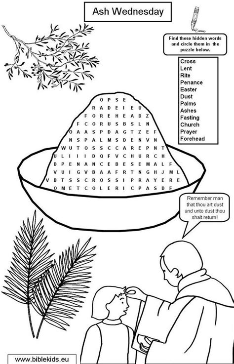 bible words word search  ash wednesday  pinterest