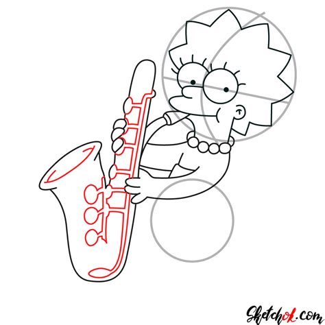How To Draw Lisa Simpson Playing The Saxophone Step By