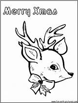 Coloring Reindeer Pages Face Christmas Caribou Color Fun Getcolorings Bord Kiezen sketch template
