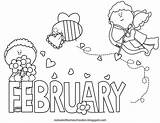 Febrero Ausmalen Monate Vorlagen Coloringonly Homeschooling Soon Malbuch Zeichnungen Kreativ Valentinstag Deko sketch template
