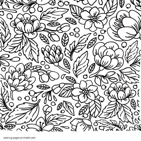 flower coloring pages  adults coloring pages printablecom