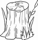 Stump Tree Coloring sketch template