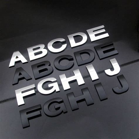 wl nieuwe mm en  mm  diy letters embleem chrome zwarte auto sticker digitale badge