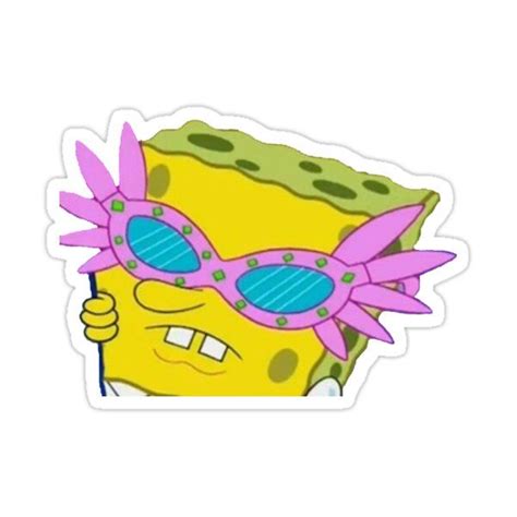 Sassy Spongebob W Sunglasses Sticker By Xoxo Ally Em 2021 Adesivos