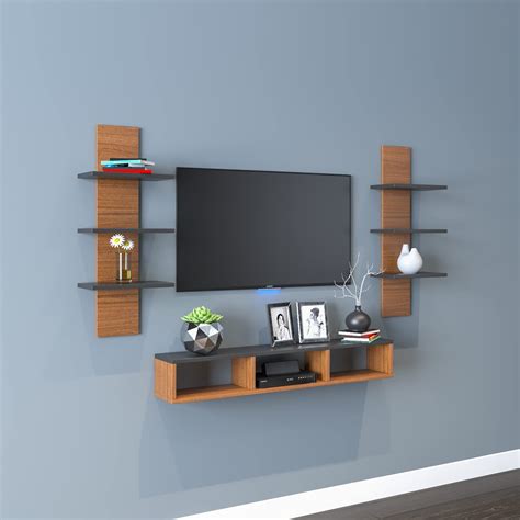 buy furnifry wooden tv paneltv entertainment unit   wall shelf