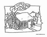 Cabin Woods Log Coloring Country Pages Houses Template House Colormegood Buildings sketch template