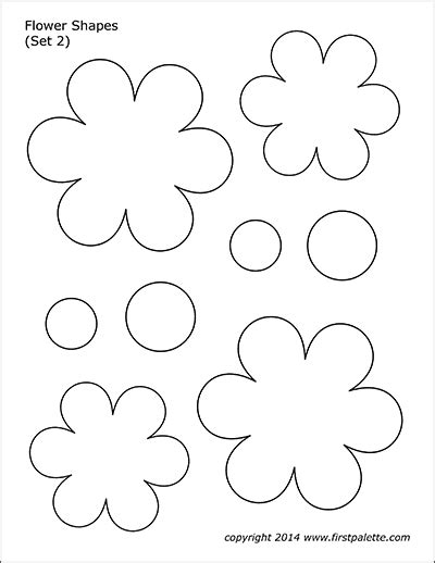 flower shapes  printable templates coloring pages