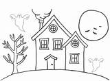 Coloring House Pages Kids Haunted Bestcoloringpagesforkids Source sketch template