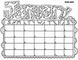 Printable Calendar Coloring Pages Monthly Calendars January Doodle Calender Kids Blank Colouring Alley Adult Template Sheets Month Doodles Color Printables sketch template