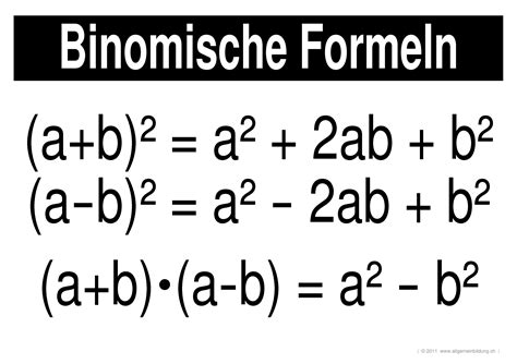 binomische formeln gratis mathematikgeometrie