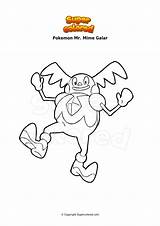 Galar Mime Supercolored Chatot sketch template