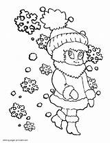 Coloring Pages Snow Seasons Winter Printable sketch template