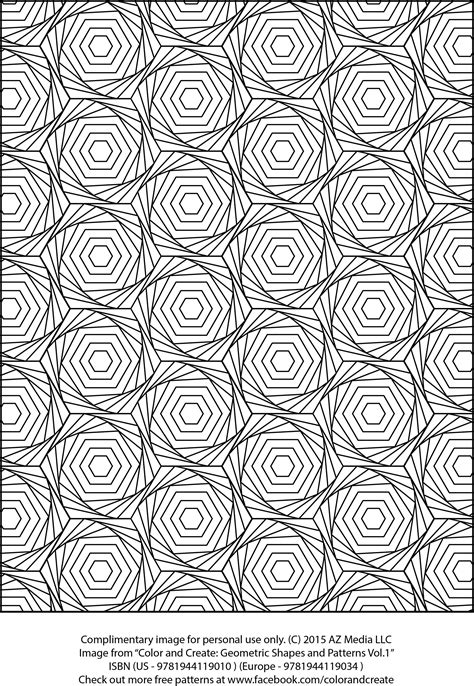 complimentary coloring sheet  color  create geometric shapes