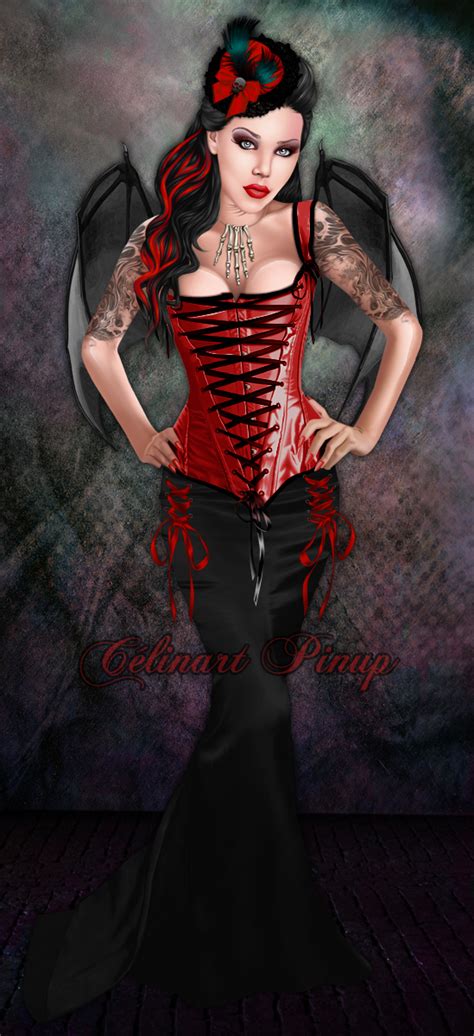 sexy goth by celinart pinup on deviantart