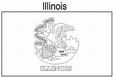 Illinois Flag State Coloring Geography sketch template