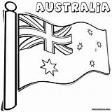 Flag Australian Coloring Pages Print Colorings sketch template