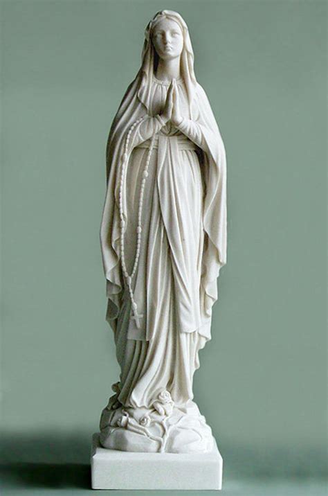 Virgin Mary Praying Statue Made Of Alabaster 42cm White Etsy