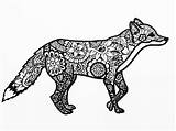 Zentangle Animals Easy Coloring Pages Animal Patterns Drawings Drawing Fox Adult Colouring Wolf Tumblr Choose Board sketch template